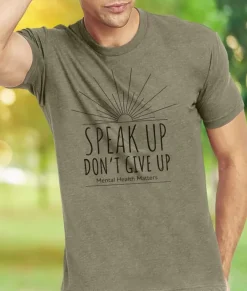Sale Nayked Apparel Ridiculously Soft Crew Neck Graphic T-Shirt | Speak Up Don'T Give Up Front Graphic