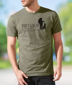 Online Nayked Apparel Ridiculously Soft Crew Neck Graphic T-Shirt | Don'T Give Up-Hike With Your Dog