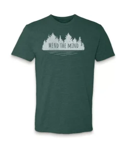 New Nayked Apparel Ridiculously Soft Crew Neck Graphic T-Shirt | Mend The Mind-Treeline And Lake Graphic