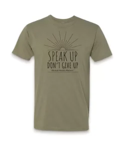 New Nayked Apparel Ridiculously Soft Crew Neck Graphic T-Shirt | Speak Up Don'T Give Up Front Graphic