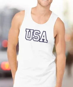 Hot Nayked Apparel Ridiculously Soft Men'S Usa Text Tank