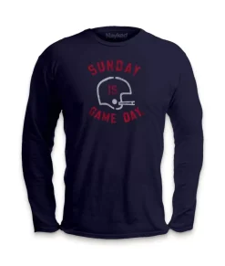 Hot Nayked Apparel Ridiculously Soft Saturday Is Game Day Graphic Long Sleeve Crew Neck T-Shirt