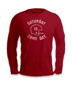 Hot Nayked Apparel Ridiculously Soft Saturday Is Game Day Graphic Long Sleeve Crew Neck T-Shirt