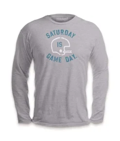 Hot Nayked Apparel Ridiculously Soft Saturday Is Game Day Graphic Long Sleeve Crew Neck T-Shirt