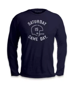 Hot Nayked Apparel Ridiculously Soft Saturday Is Game Day Graphic Long Sleeve Crew Neck T-Shirt