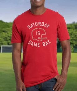 Best Nayked Apparel Ridiculously Soft Saturday Is Game Day Graphic Short Sleeve Crew Neck T-Shirt