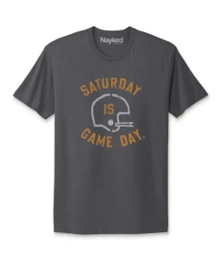 Best Nayked Apparel Ridiculously Soft Saturday Is Game Day Graphic Short Sleeve Crew Neck T-Shirt