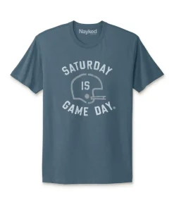Best Nayked Apparel Ridiculously Soft Saturday Is Game Day Graphic Short Sleeve Crew Neck T-Shirt