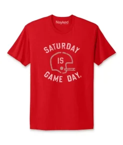 Best Nayked Apparel Ridiculously Soft Saturday Is Game Day Graphic Short Sleeve Crew Neck T-Shirt