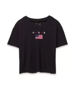 Clearance Nayked Apparel Ridiculously Soft Women'S Cropped Flag Tee