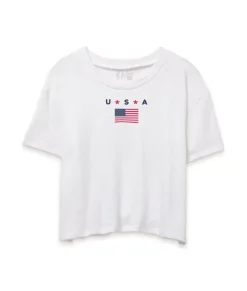 Clearance Nayked Apparel Ridiculously Soft Women'S Cropped Flag Tee