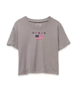 Sale Nayked Apparel Ridiculously Soft Women'S Cropped Flag Tee
