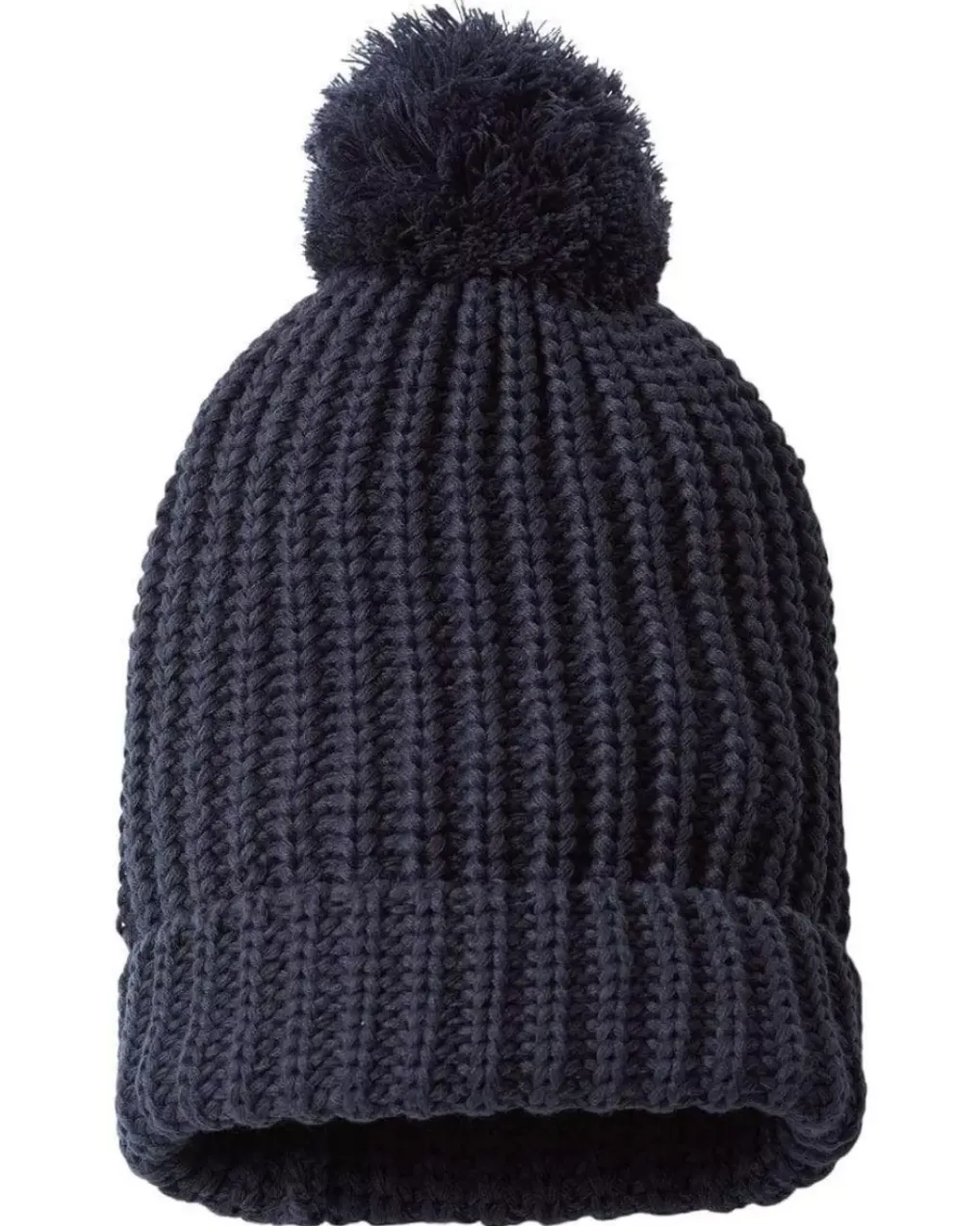 Fashion Nayked Apparel Soft Chunky Knit Two-Tone Hat With Pom Pom And Solid Color Beanie With Pom Pom And Cuff