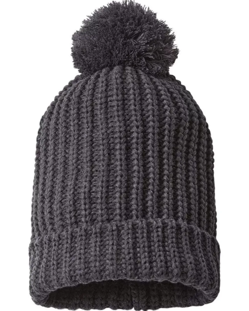 Fashion Nayked Apparel Soft Chunky Knit Two-Tone Hat With Pom Pom And Solid Color Beanie With Pom Pom And Cuff