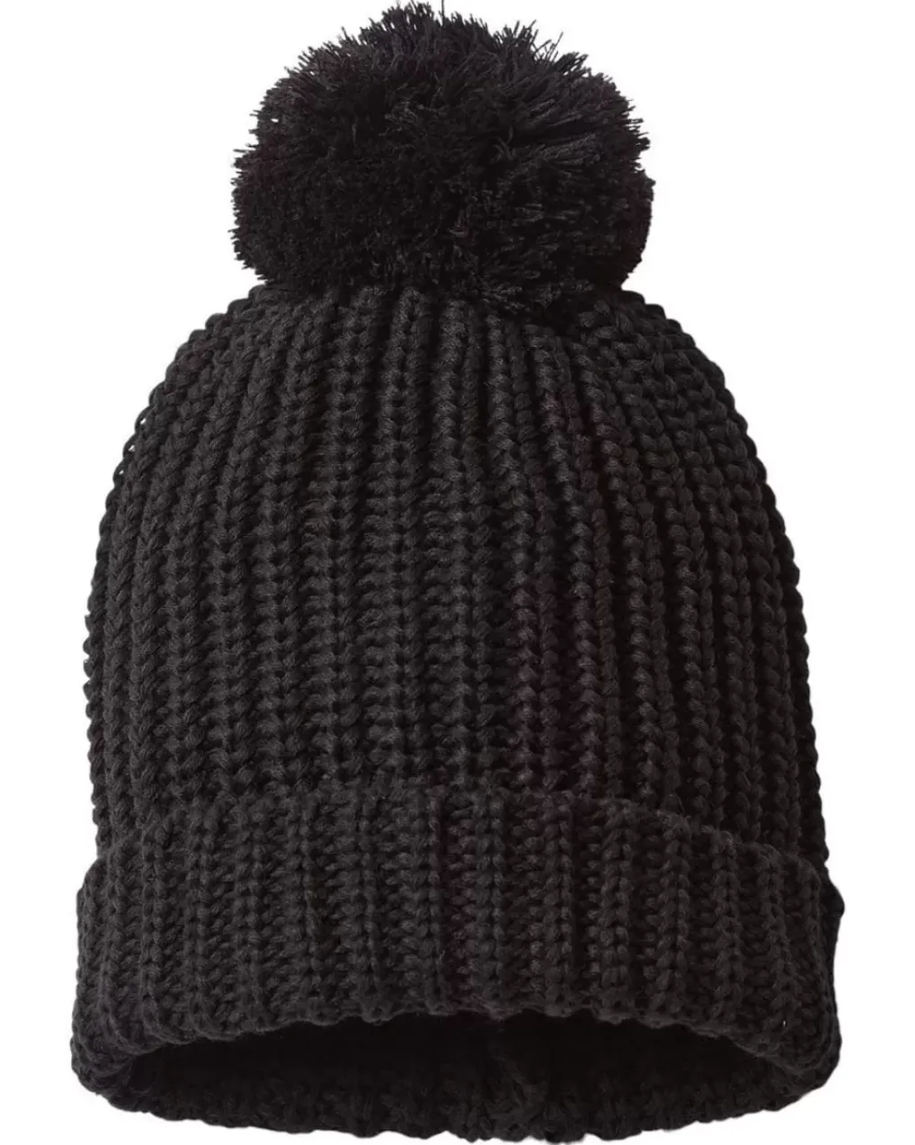 Fashion Nayked Apparel Soft Chunky Knit Two-Tone Hat With Pom Pom And Solid Color Beanie With Pom Pom And Cuff