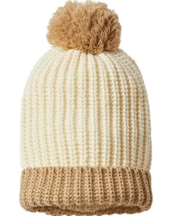 Online Nayked Apparel Soft Chunky Knit Two-Tone Hat With Pom Pom And Solid Color Beanie With Pom Pom And Cuff