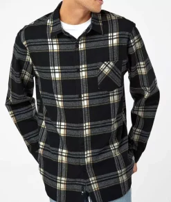 Clearance Nayked Apparel Soft Flannel Plaid Shirt With Chest Pocket