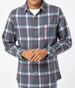 Clearance Nayked Apparel Soft Flannel Plaid Shirt With Chest Pocket