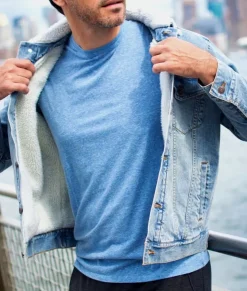 Best Nayked Apparel Unisex Soft Sherpa Lined Vintage Denim Jacket