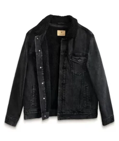 Fashion Nayked Apparel Unisex Soft Sherpa Lined Vintage Denim Jacket