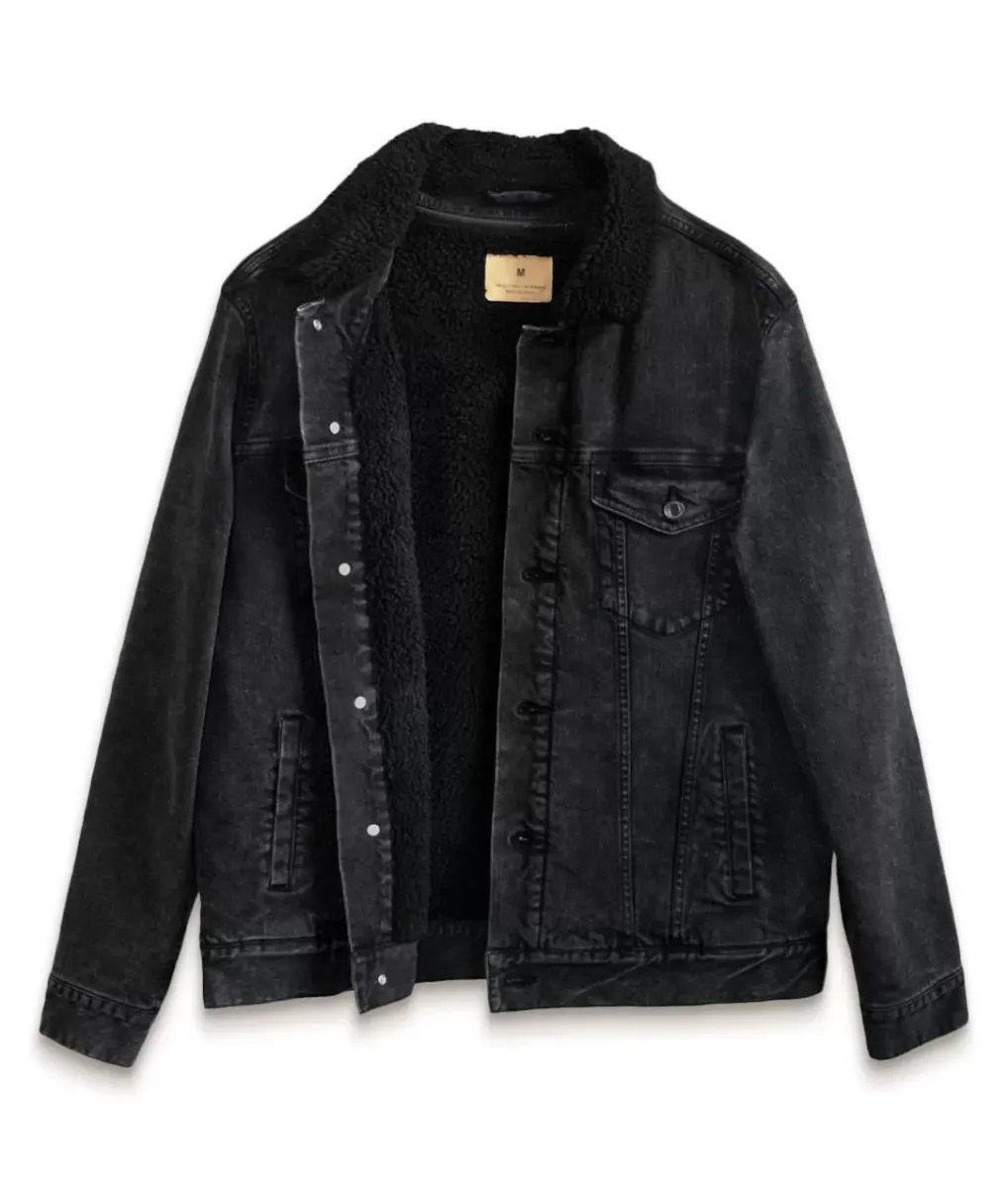 Fashion Nayked Apparel Unisex Soft Sherpa Lined Vintage Denim Jacket