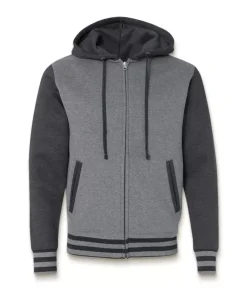 Sale Nayked Apparel Varsity Full-Zip Hooded Fleece Jacket