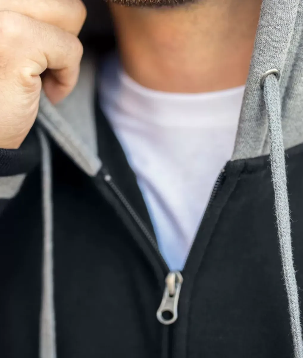 Clearance Nayked Apparel Varsity Full-Zip Hooded Fleece Jacket