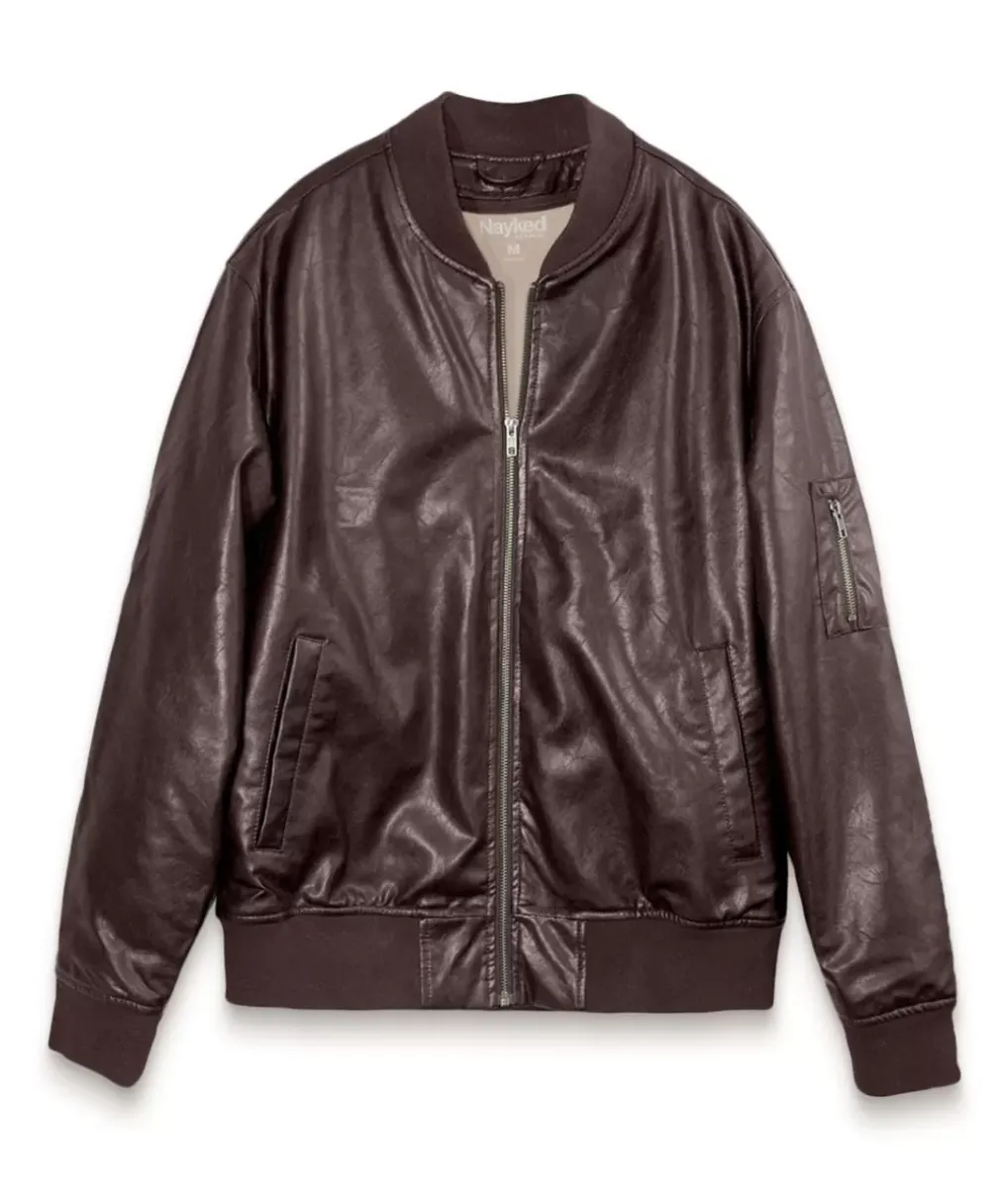 Fashion Nayked Apparel Vegan Leather Recycled Bomber Jacket