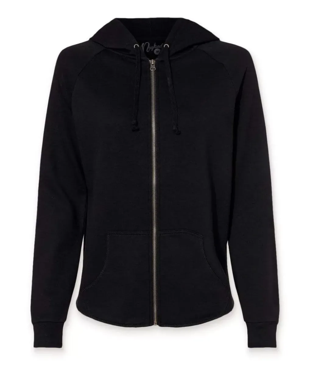 Best Nayked Apparel Women'S California Wave Wash Full-Zip Hoodie