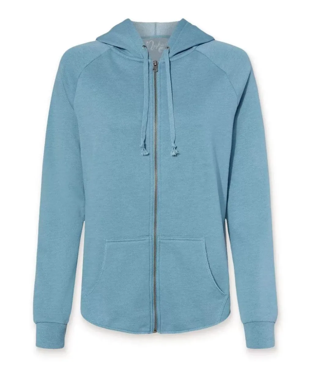 Clearance Nayked Apparel Women'S California Wave Wash Full-Zip Hoodie