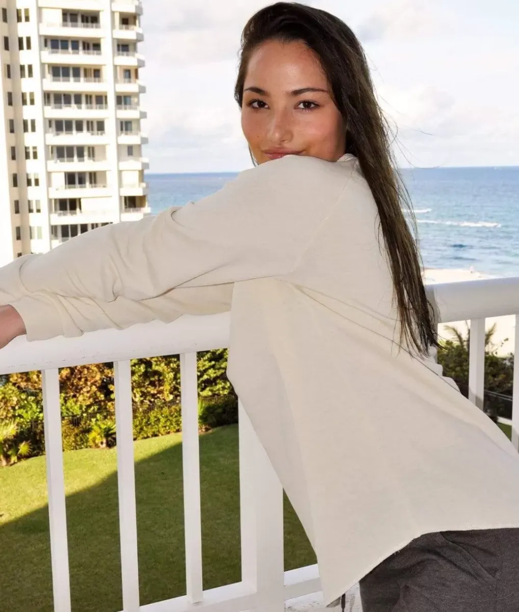 Best Nayked Apparel Women'S California Wave Wash Crewneck Sweatshirt