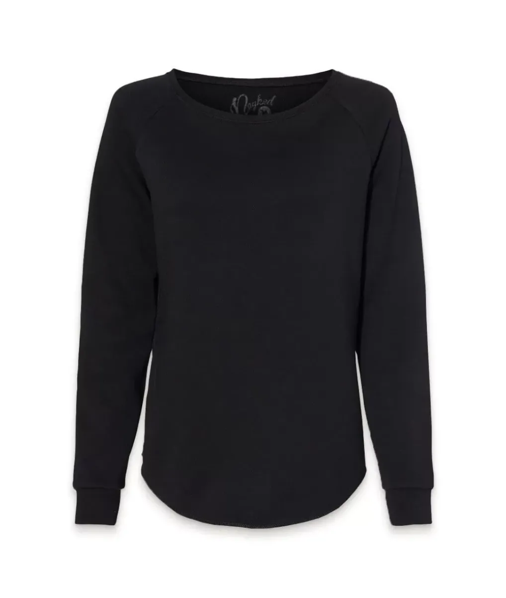 Best Nayked Apparel Women'S California Wave Wash Crewneck Sweatshirt