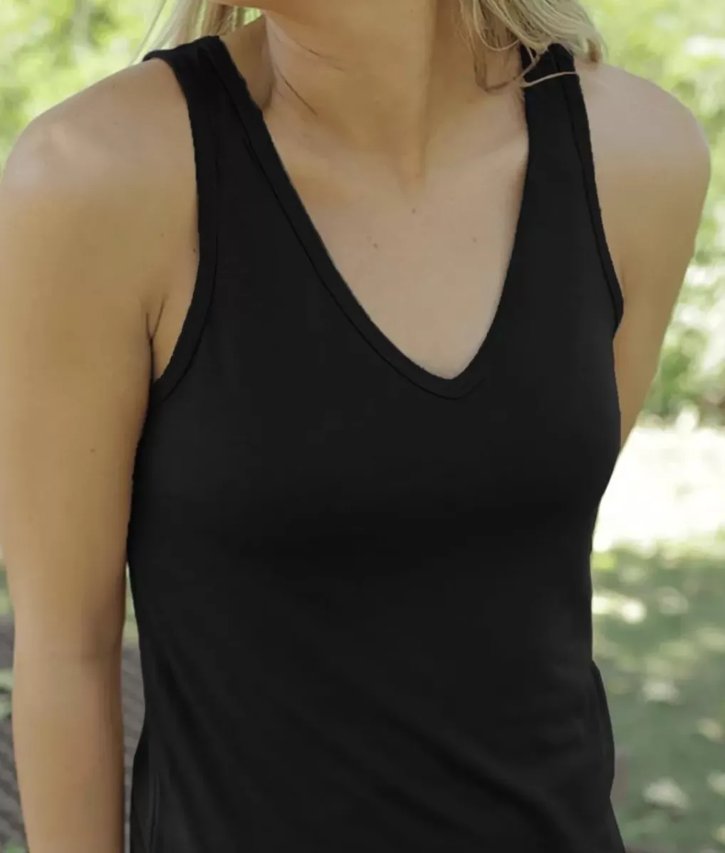 New Nayked Apparel Women'S Ridiculously Soft Lightweight Flowy V-Neck Tank Top