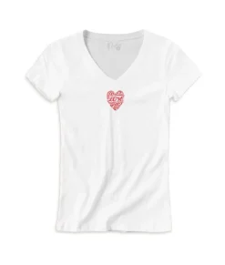 Discount Nayked Apparel Women'S Ridiculously Soft Deep V Graphic Tee | Love Script White