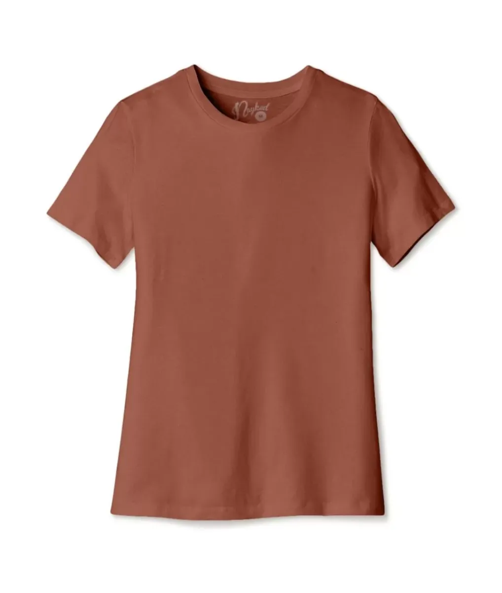 Fashion Nayked Apparel Women'S Ridiculously Soft Relaxed Fit 100% Cotton T-Shirt | New Arrival Colors