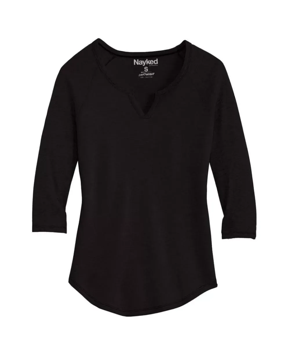 Best Nayked Apparel Women'S Ridiculously Soft Vintage Raglan Baseball T-Shirt