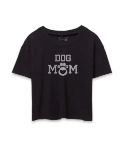 Sale Nayked Apparel Women'S Ridiculously Soft Vintage Crop Graphic Tee | Dog Mom