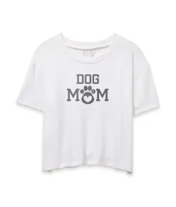 Sale Nayked Apparel Women'S Ridiculously Soft Vintage Crop Graphic Tee | Dog Mom