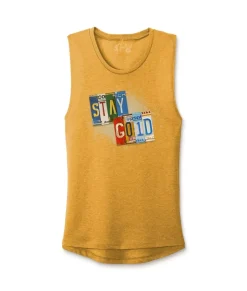 Best Nayked Apparel Women'S Ridiculously Soft Festival Graphic Muscle Tank | Stay Gold
