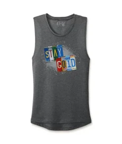 Best Nayked Apparel Women'S Ridiculously Soft Festival Graphic Muscle Tank | Stay Gold