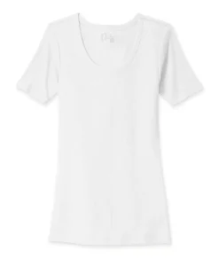 Best Nayked Apparel Women'S Ridiculously Soft Ribbed Scoop Neck Tee