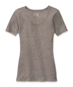 Best Nayked Apparel Women'S Ridiculously Soft Ribbed Scoop Neck Tee