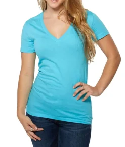 Clearance Nayked Apparel Women'S Ridiculously Soft Deep V-Neck T-Shirt