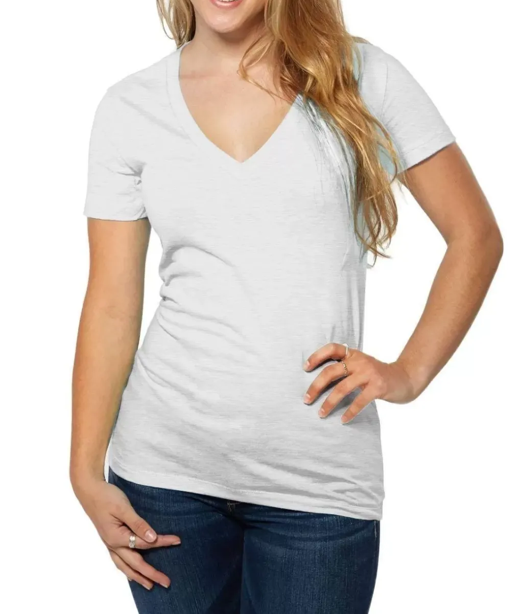 Clearance Nayked Apparel Women'S Ridiculously Soft Deep V-Neck T-Shirt