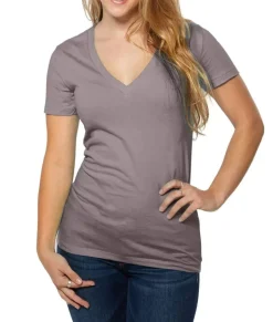 Clearance Nayked Apparel Women'S Ridiculously Soft Deep V-Neck T-Shirt