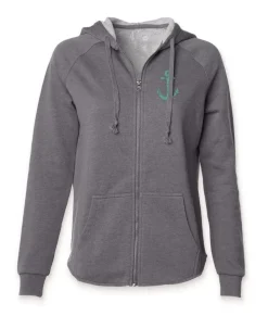Online Nayked Apparel Women'S Ridiculously Soft Graphic California Wave Wash Full Zip Hoodie | Sc Anchor
