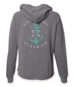 Sale Nayked Apparel Women'S Ridiculously Soft Graphic California Wave Wash Full Zip Hoodie | Sc Anchor