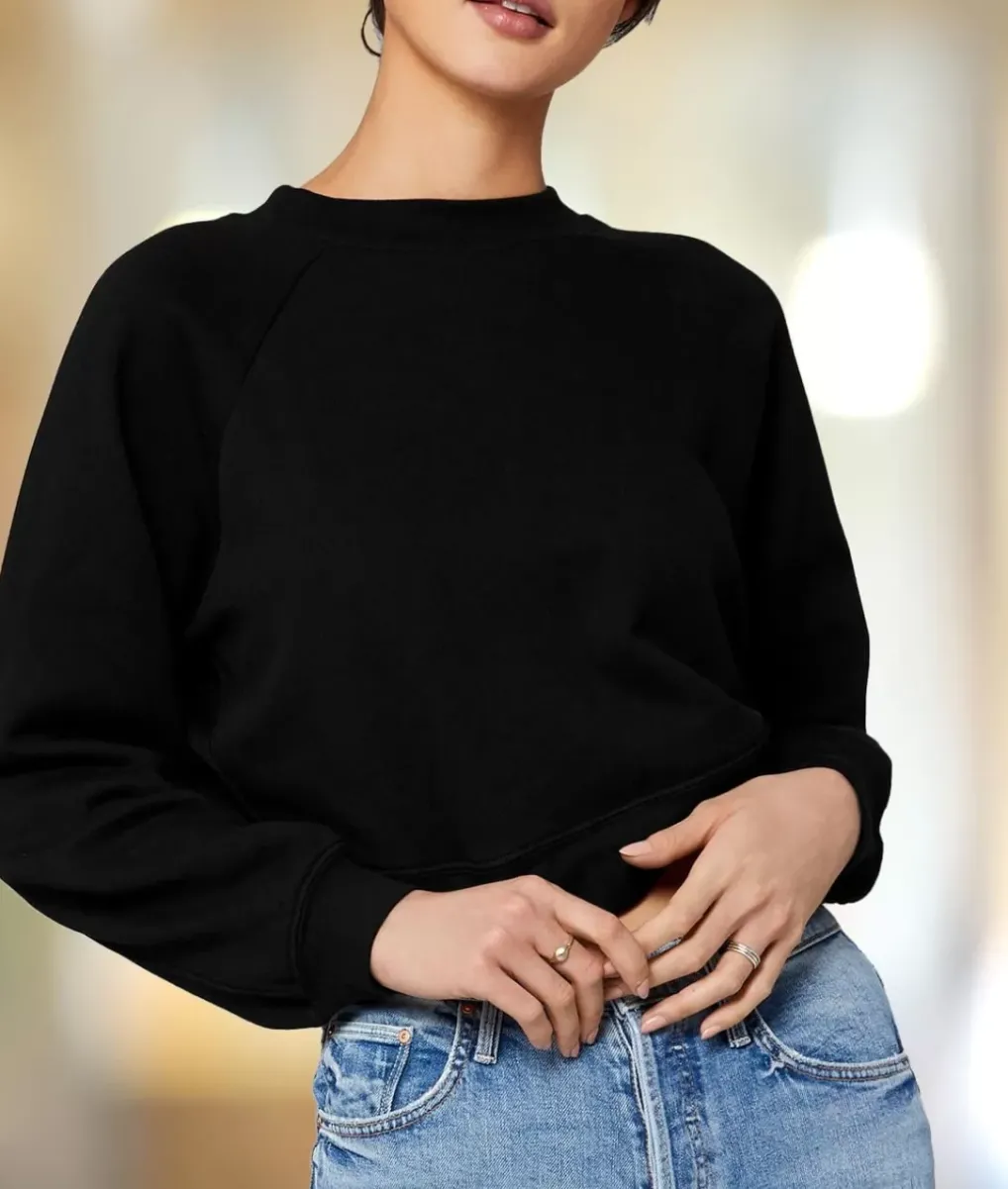 Sale Nayked Apparel Women'S Ridiculously Soft Raglan Abbreviated Crop Pullover