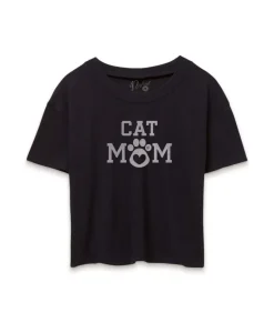 Outlet Nayked Apparel Women'S Ridiculously Soft Vintage Crop Graphic Tee | Cat Mom