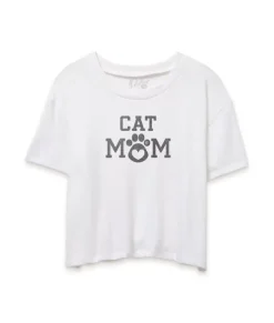 Outlet Nayked Apparel Women'S Ridiculously Soft Vintage Crop Graphic Tee | Cat Mom